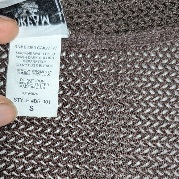 Dream Beach open knit cardigan wooden button brown sz S coastal travel - Picture 3 of 9